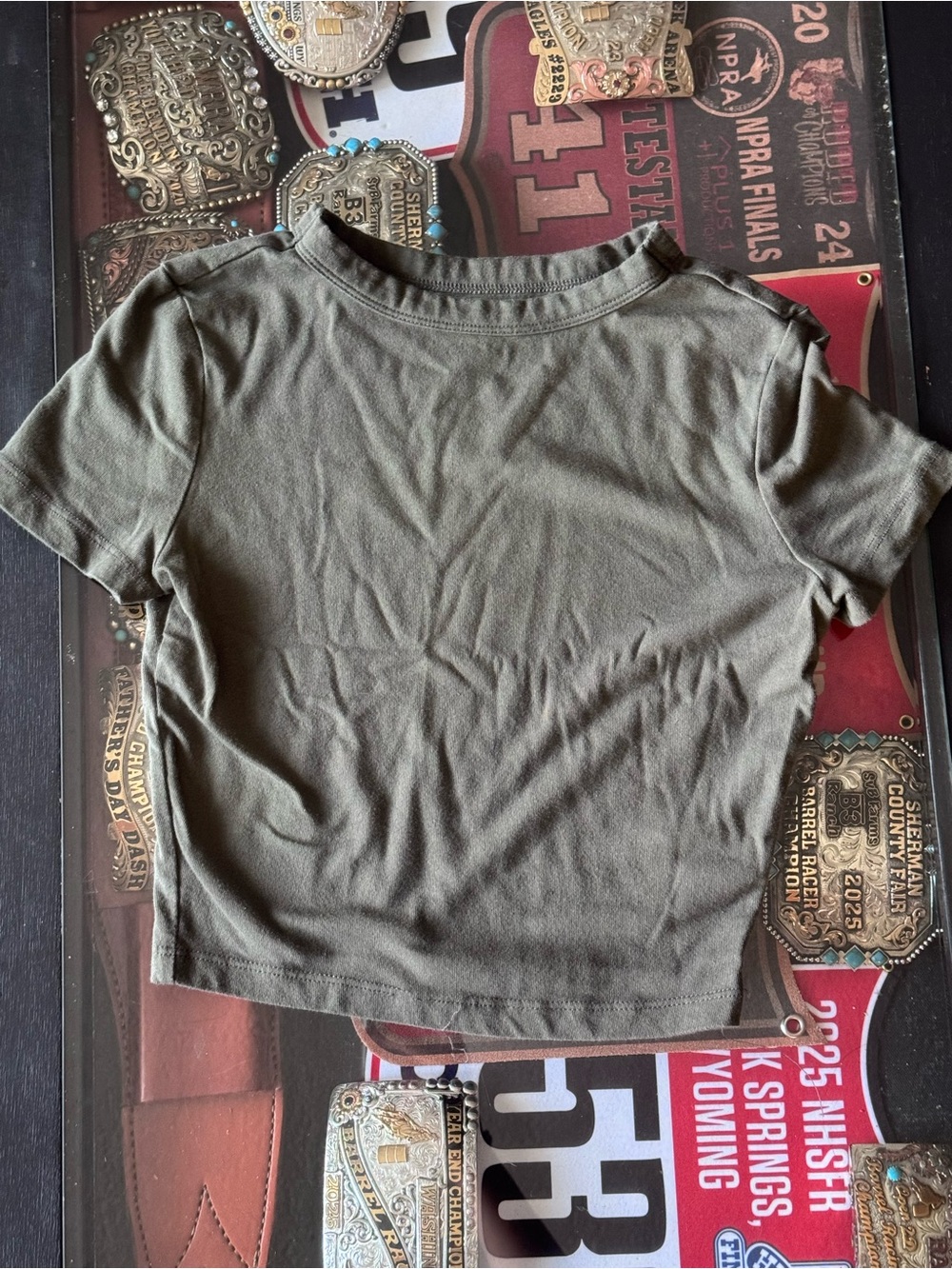 wild fable Olive Green Cropped Tee